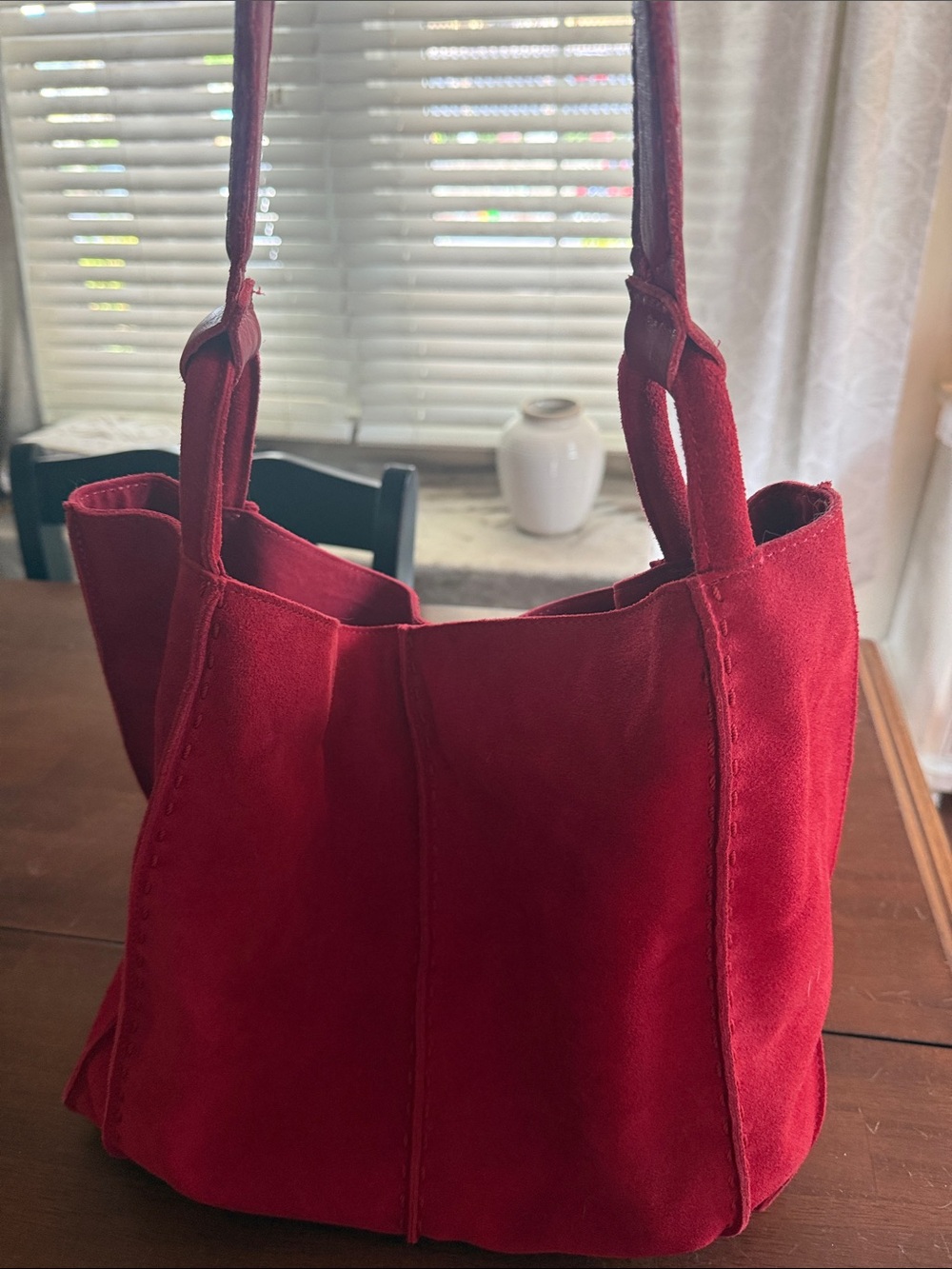 HOBO Red Suede Shoulder Bag